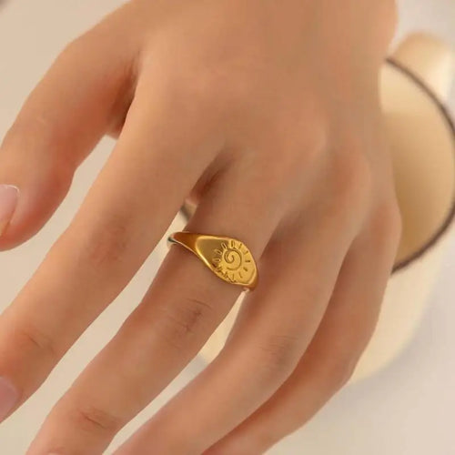 Bague Rétro Soleil Astres or