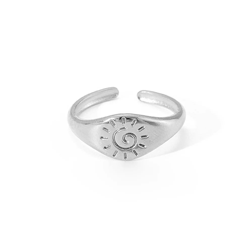 Bague Rétro Soleil Astres argent