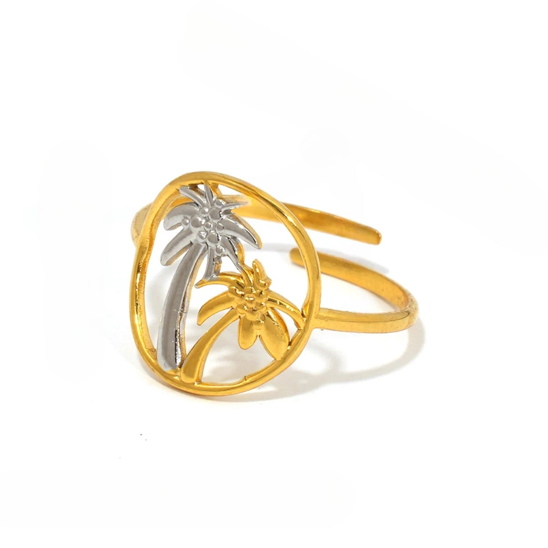 Bague Ronde avec Palmiers