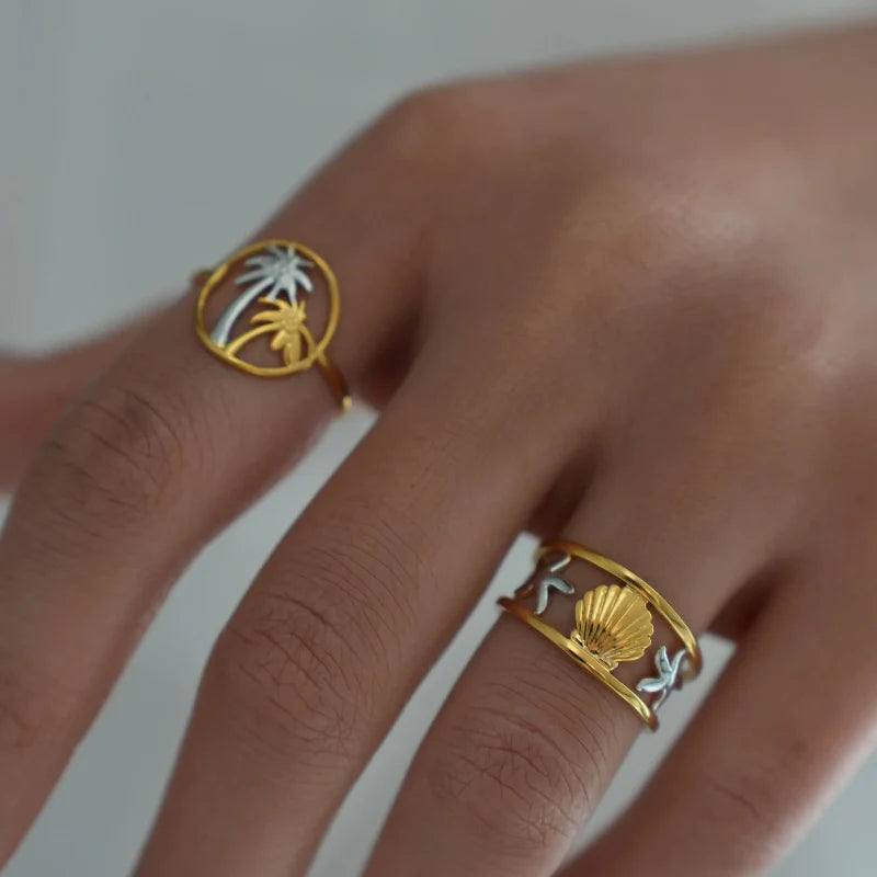 Bague Ronde avec Palmiers