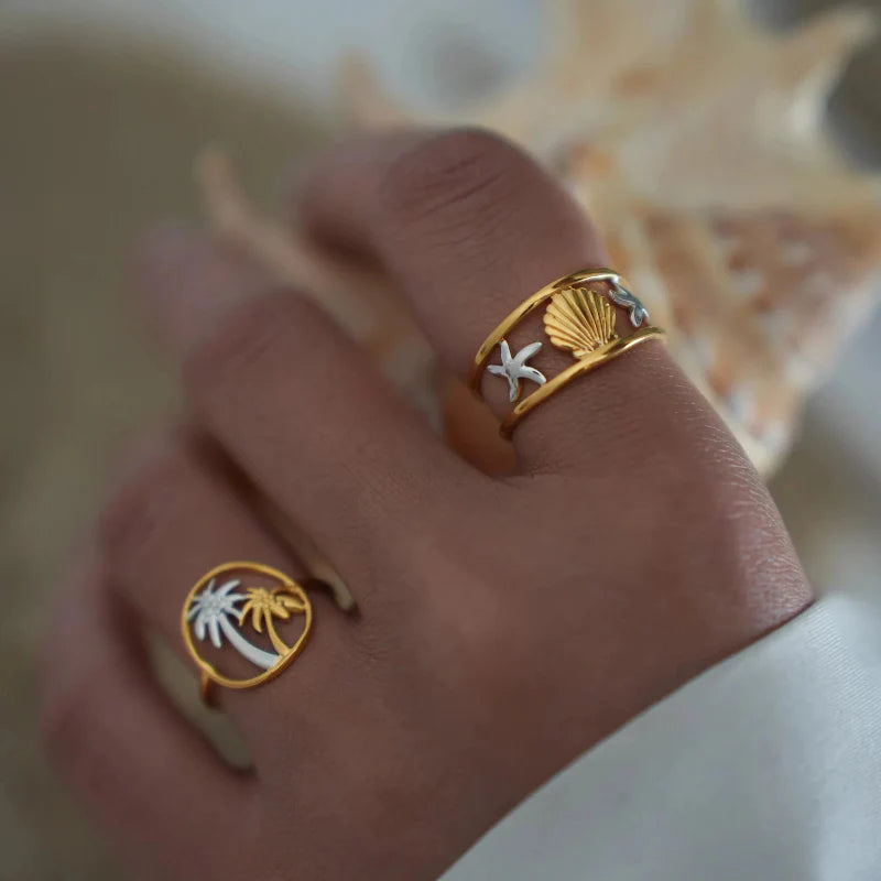 Bague Ronde avec Palmiers