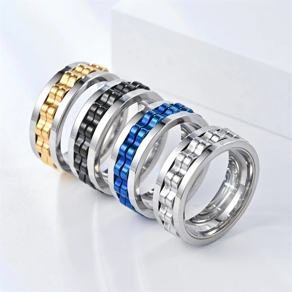 Obrączka obrotowa przeciw lękom dla mężczyzn