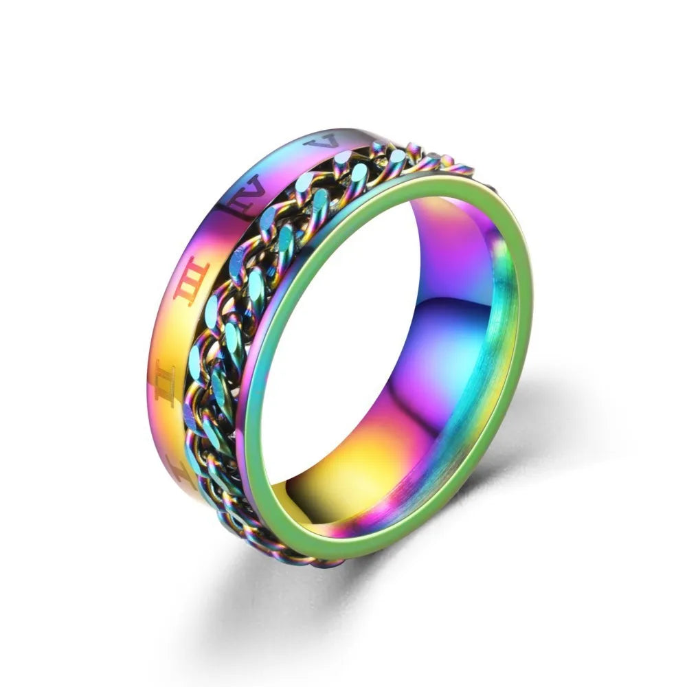 Bague Rotative Anti-Stress pour Homme multicolore
