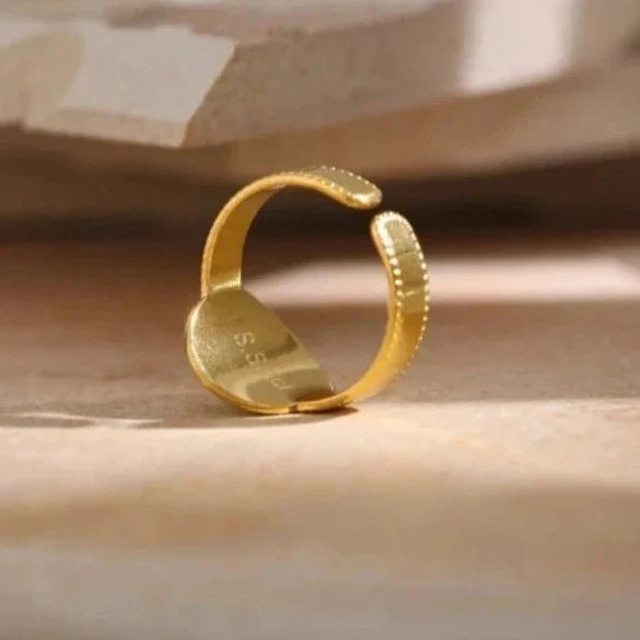 Pierścień Słońce z Niebieskim Kamieniem