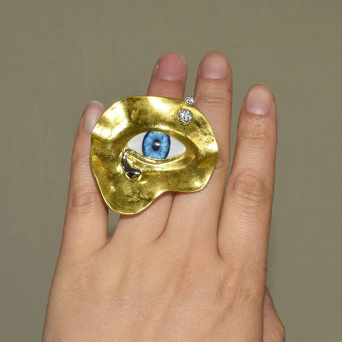 Bague Style Baroque Contre le Mauvais Oeil or