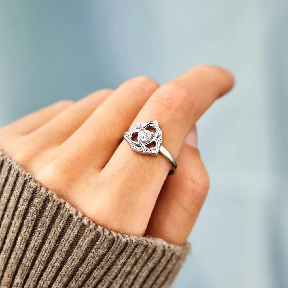Bague Triquetra Noeud de la Trinité Irlandais Celtique argent