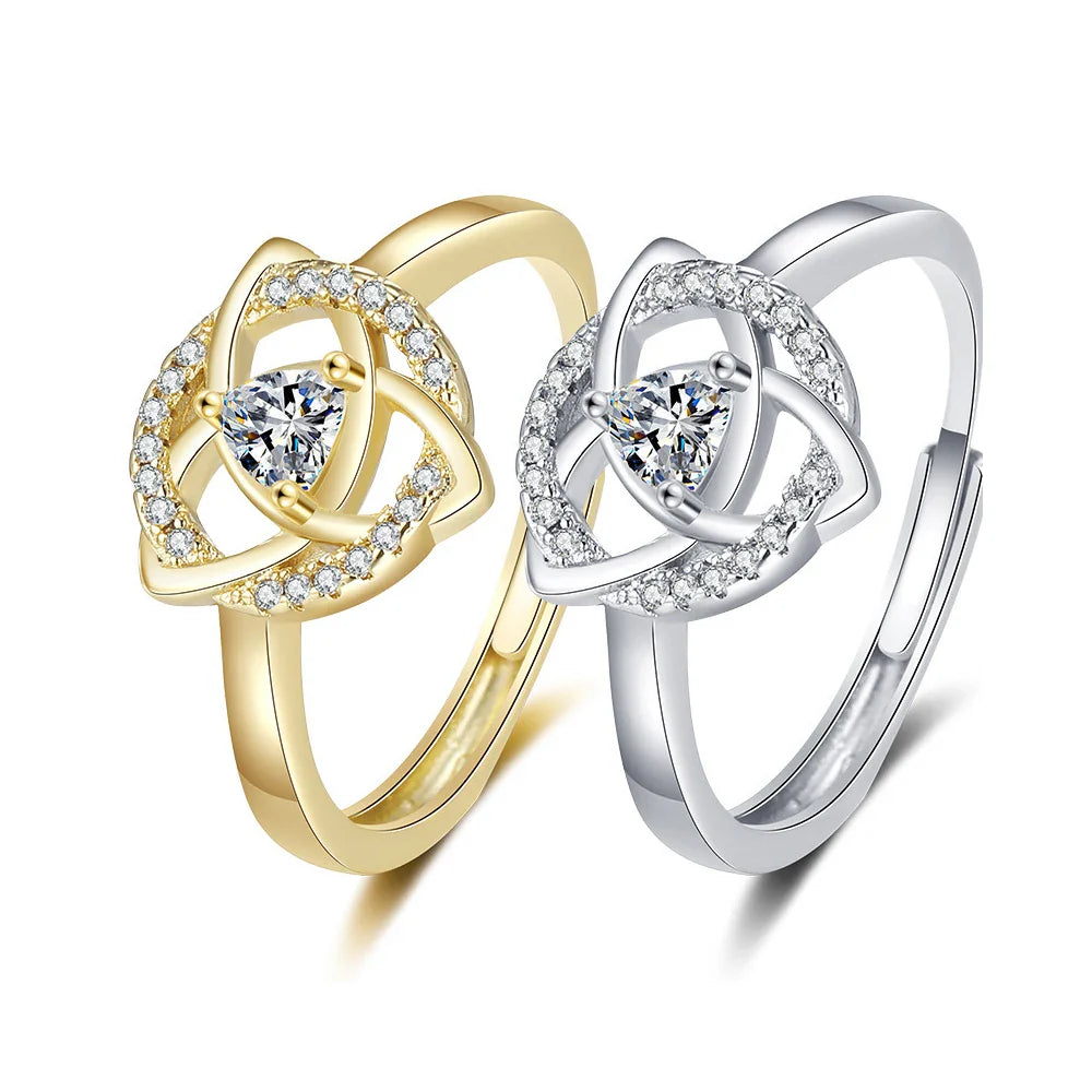 Pierścionek Triquetra Węzeł Trójcy Irlandzki Celtycki złoty