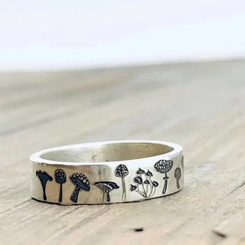 Vintage prsten s houbami