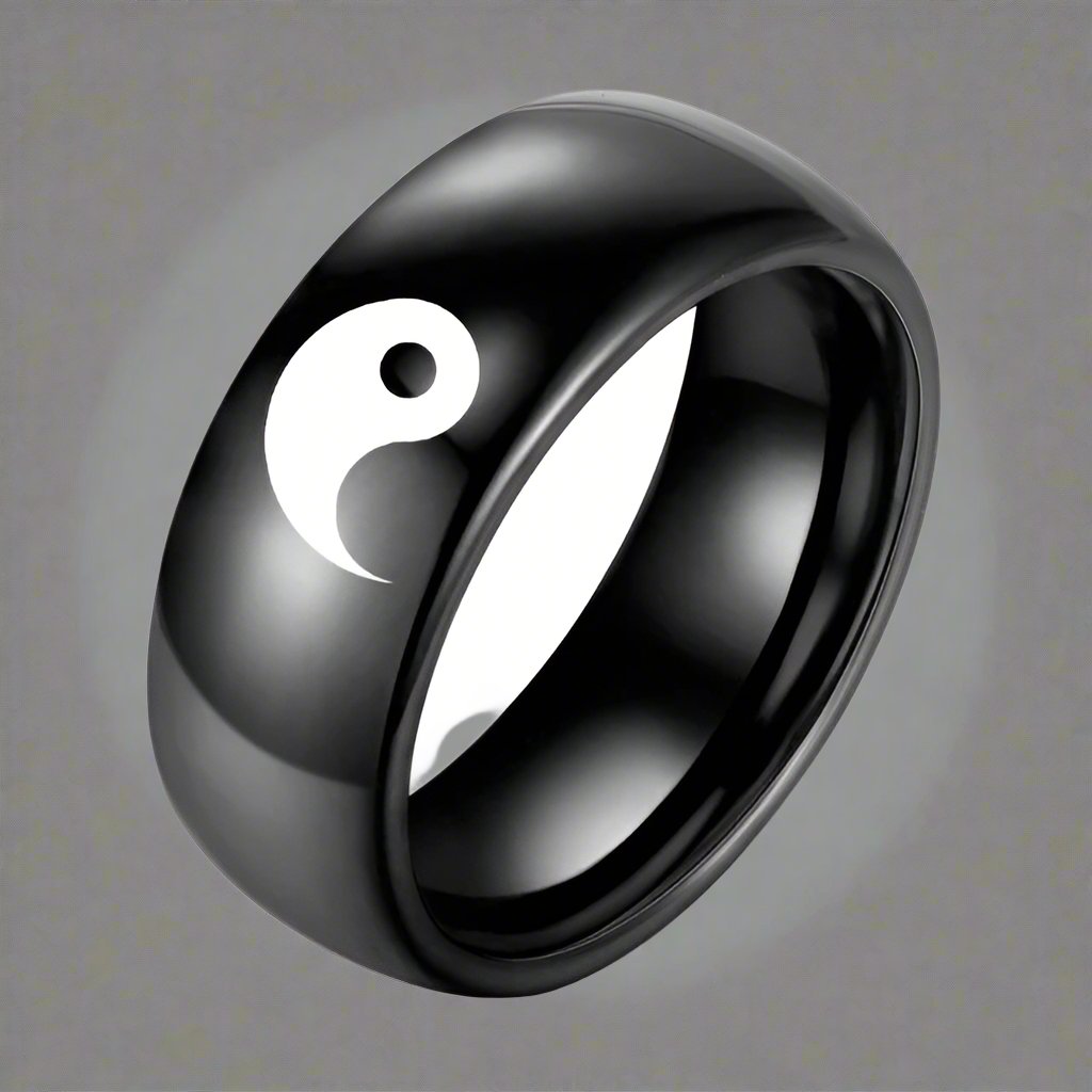 Bague Yin Yang couleur Noir