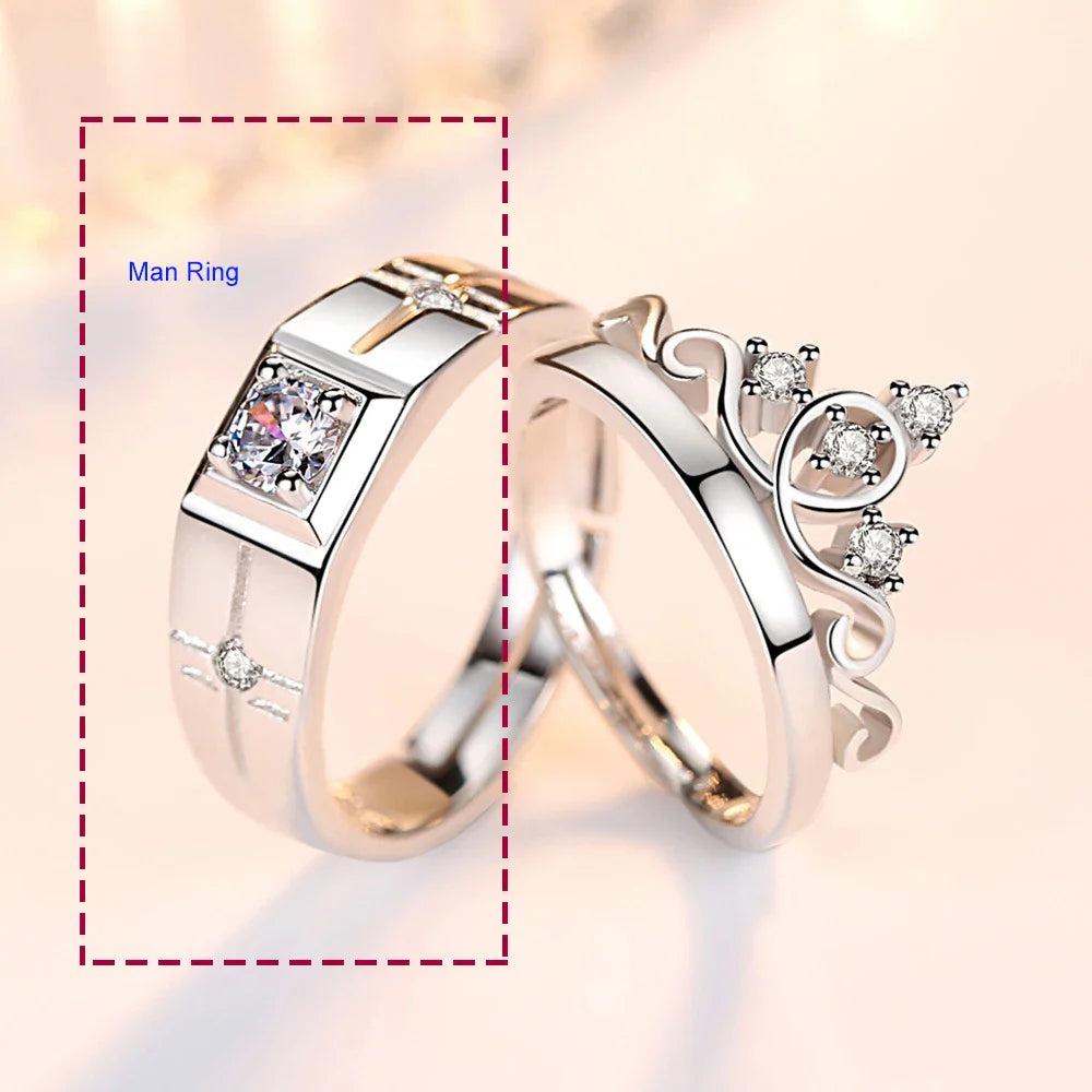 Pierścionki dla par Pierścień Królowej i Cyrkon męski