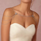 Biżuteria na ramię damska - łańcuszek na obojczyk i ramiona srebrny