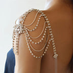 Biżuteria na ramię damska z cyrkoniami - obojczyk i łańcuszek na ramiona