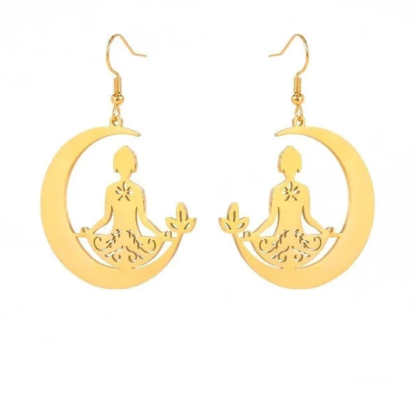 Kolczyk Buddyzm Medytacja złoty