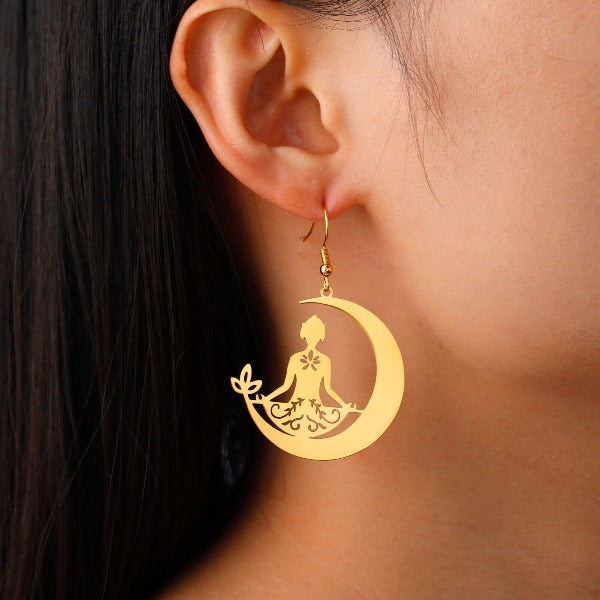 Kolczyk Buddyzm Medytacja złoty