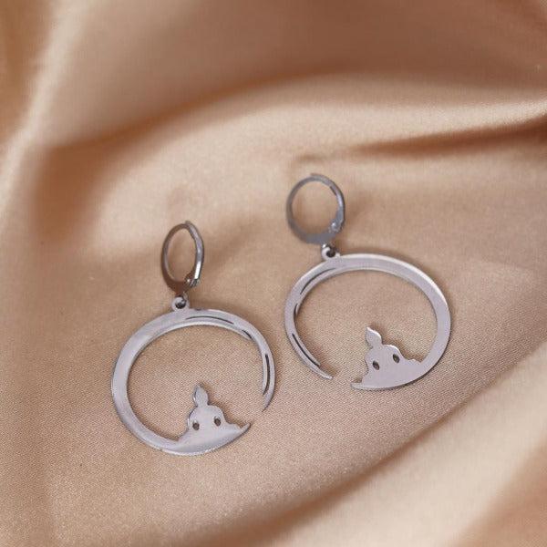 Boucle d'Oreille Bouddhiste Argent