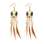 Kolczyk etniczny afrykański beżowy