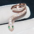 Kolczyk wiszący w kształcie węża pozłacany 