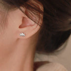 Kolczyki sztyfty Kwiat Lotosu dla kobiet srebrne