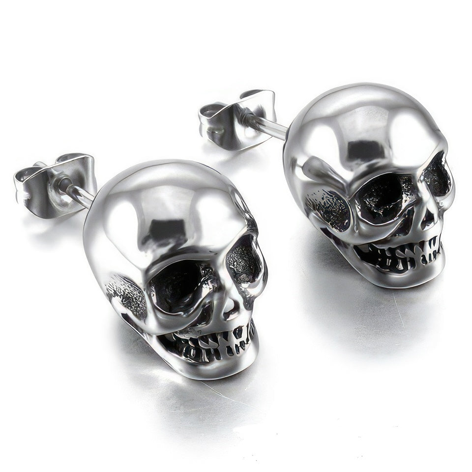 Boucles d'Oreille Tête de Mort Strass