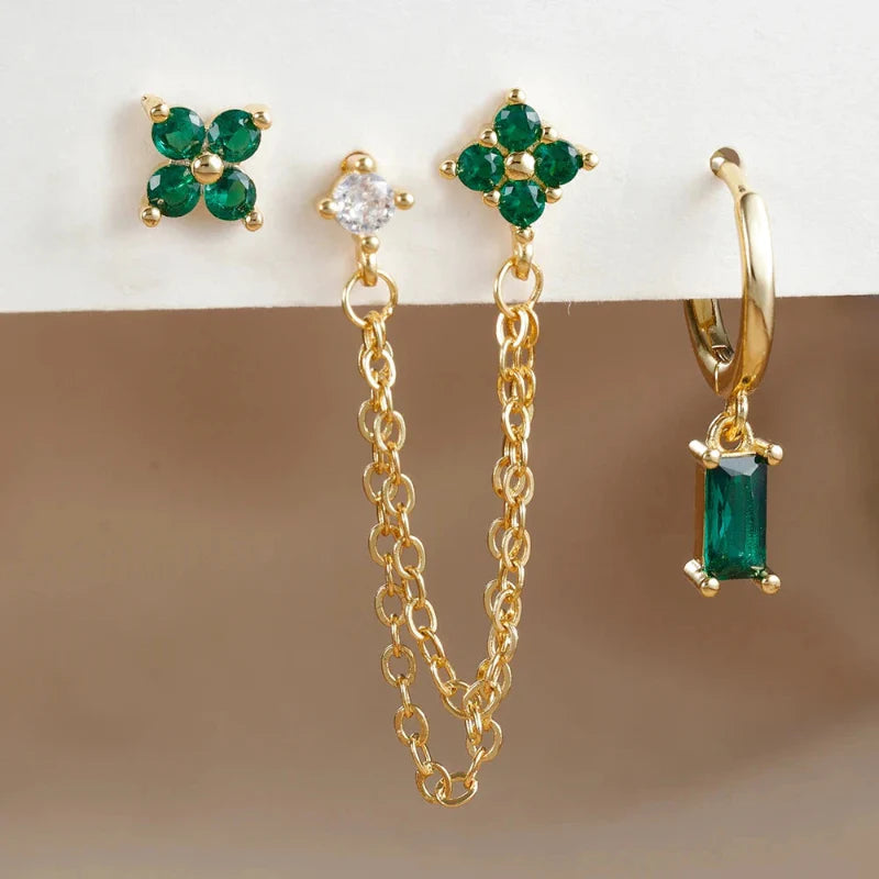 Boucles d'Oreilles avec Zircon Pierre de Naissance