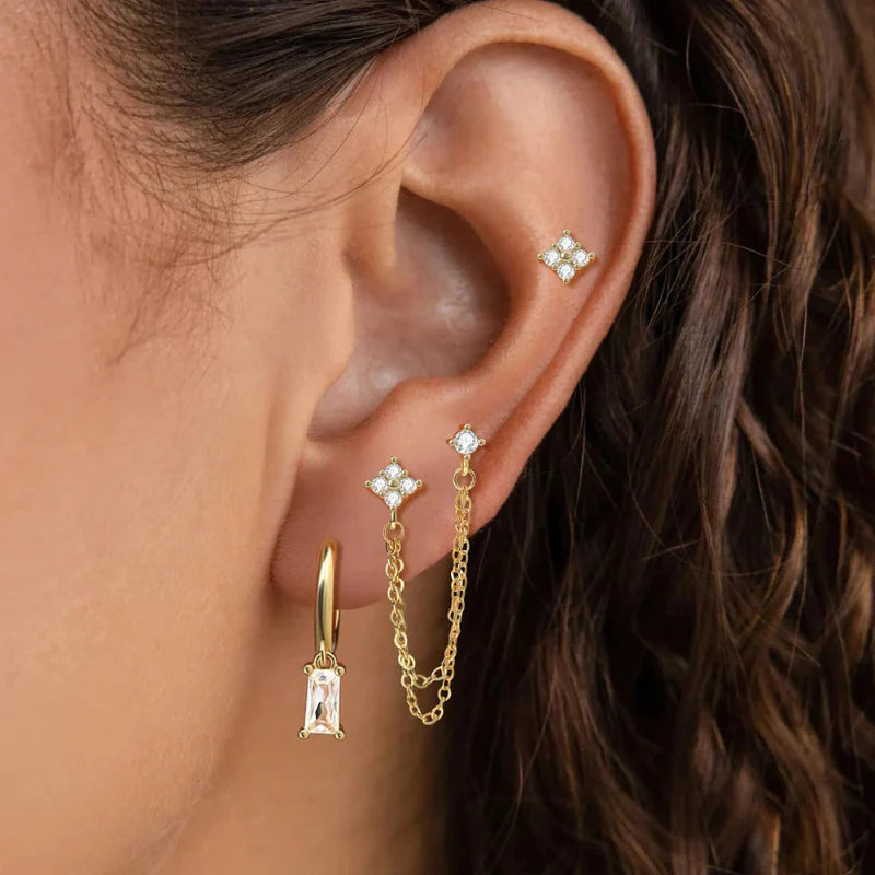 Boucles d'Oreilles avec Zircon Pierre de Naissance