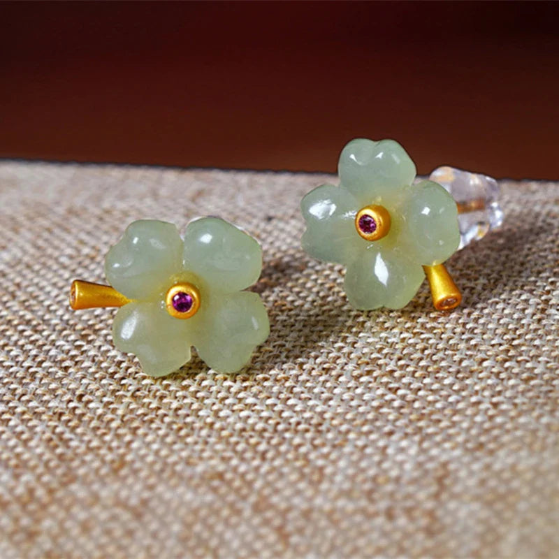 Náušnice pecky s čtyřlístkem