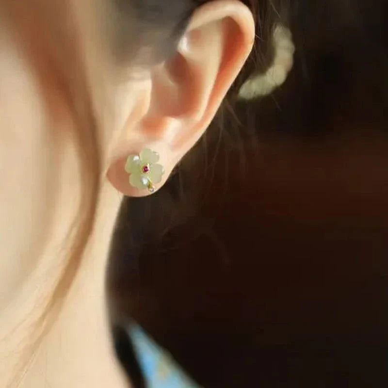 Náušnice pecky s čtyřlístkem