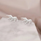 Kolczyki sztyfty w kształcie półksiężyca Słońce srebrne