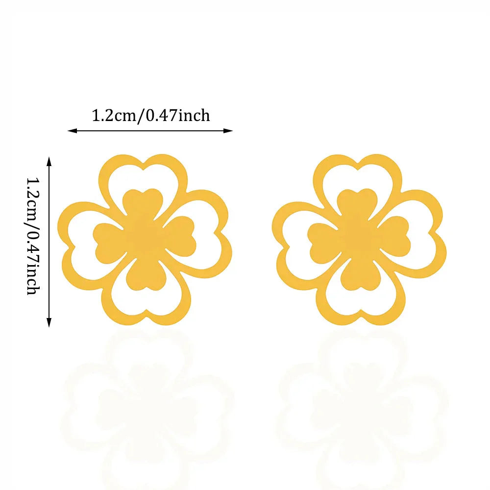 Øredobber med firkløver-studs