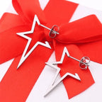 Kolczyki gwiazdki w stylu punk srebrne