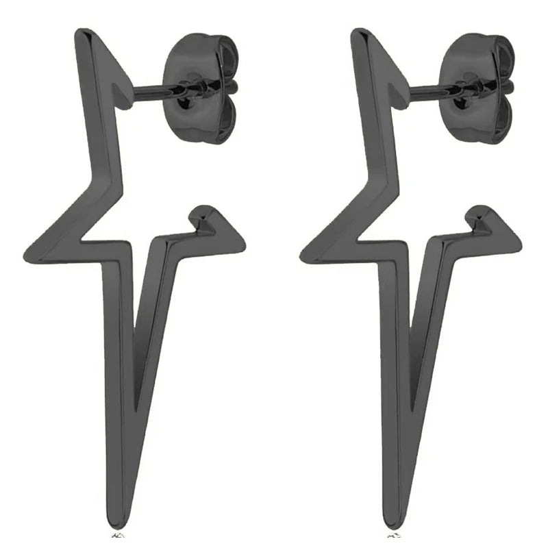 Kolczyki gwiazdki w stylu punk czarne