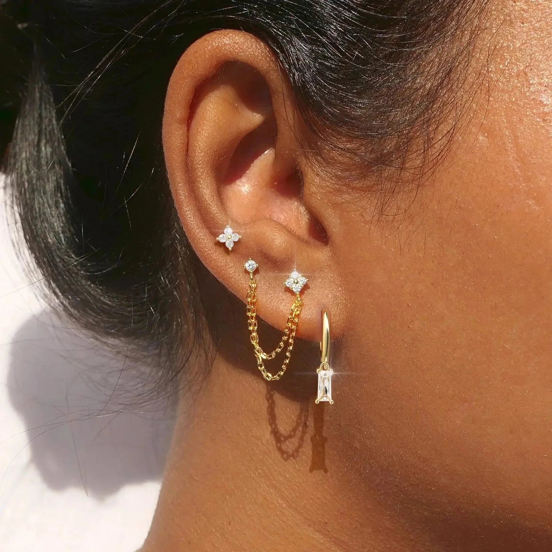 Kolczyki wkrętki z gwiazdkami z kryształu