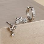 Kolczyki wkrętki gwiazdki z cyrkoniami dla kobiet srebrne