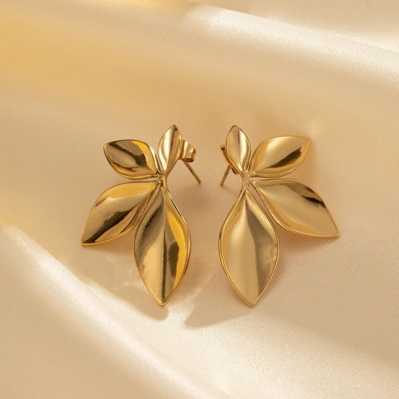 Boucles d'Oreilles Clou Fleurs or