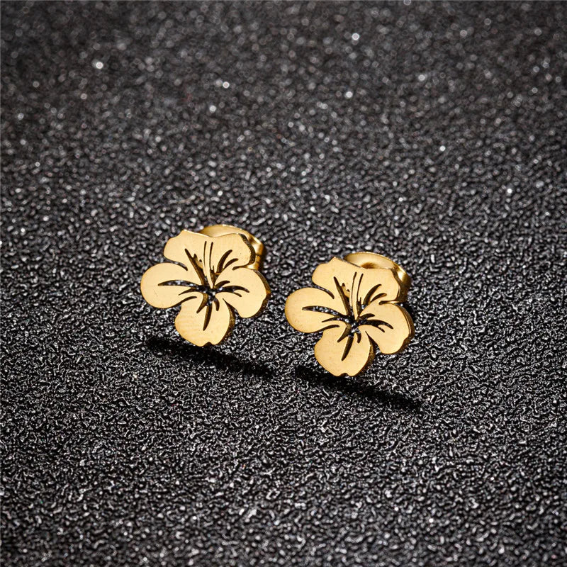 Boucles d'Oreilles Clou Fleurs Femme or