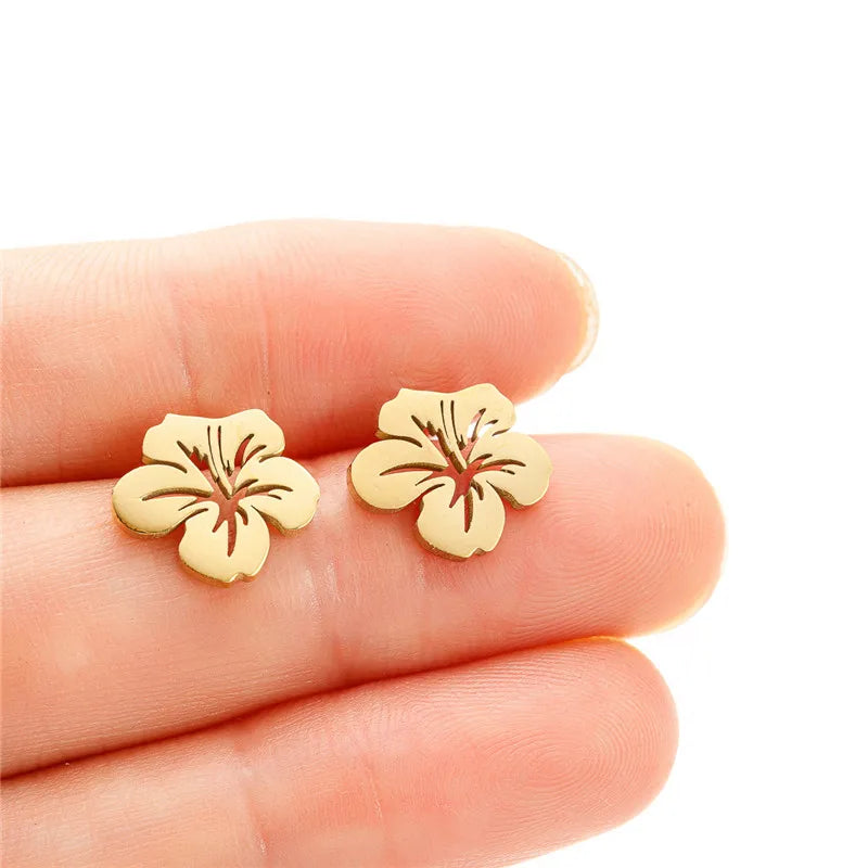 Boucles d'Oreilles Clou Fleurs Femme or