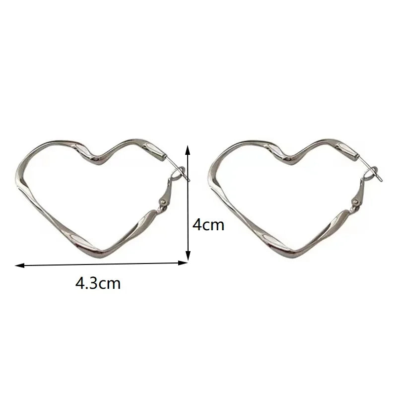 Boucles d'Oreilles Clou Grand Coeur