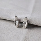 Kolczyki Sztyfty Ręka Buddy srebrne