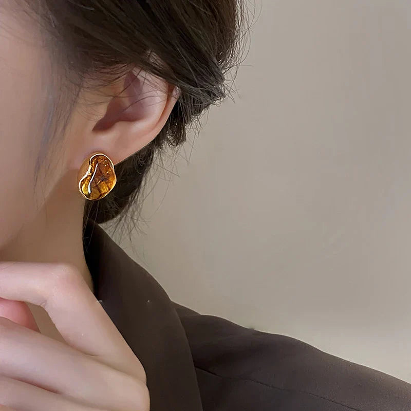 Kolczyki sztyfty z tygrysim okiem, ochrona dla kobiet