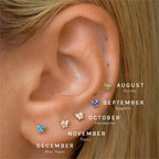 Kolczyki wkrętki z kamieniem urodzinowym