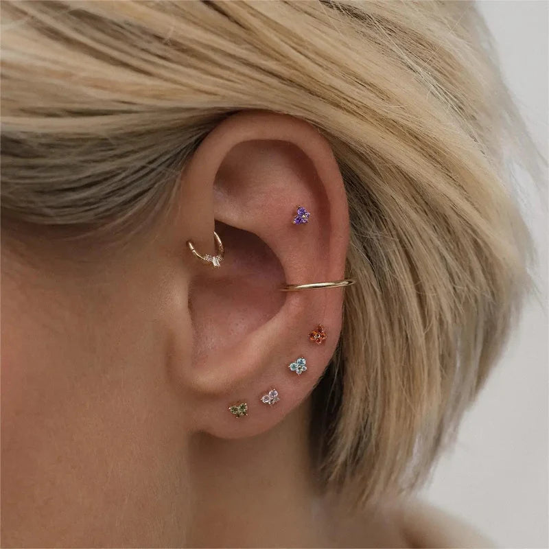 Kolczyki wkrętki z kamieniem urodzinowym