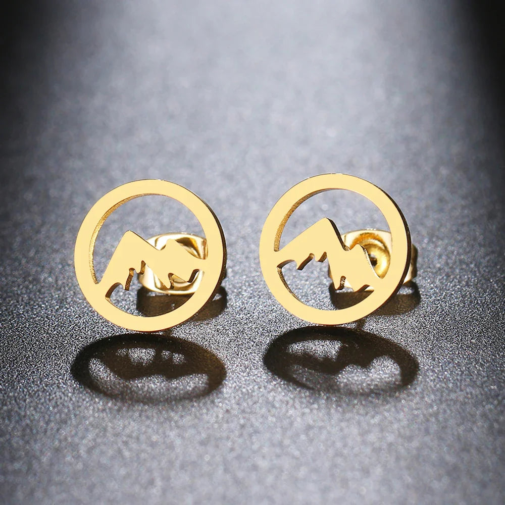 Runde fjelløredobber for kvinner eller menn i gull