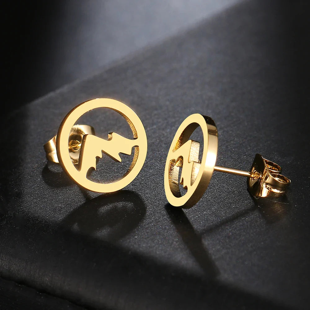 Runde fjelløredobber for kvinner eller menn i gull