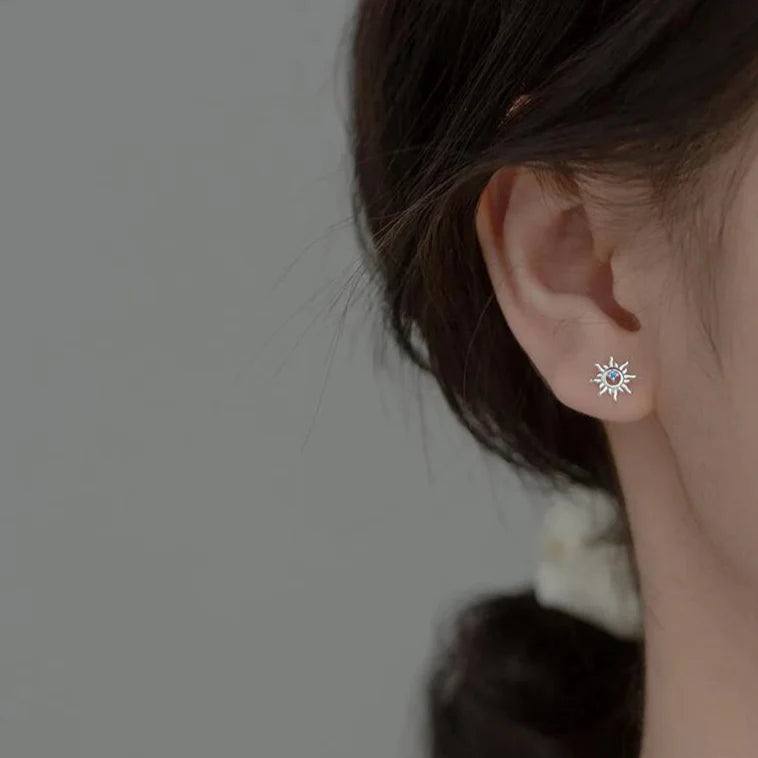 Kolczyki wkrętki Słońce z cyrkonią