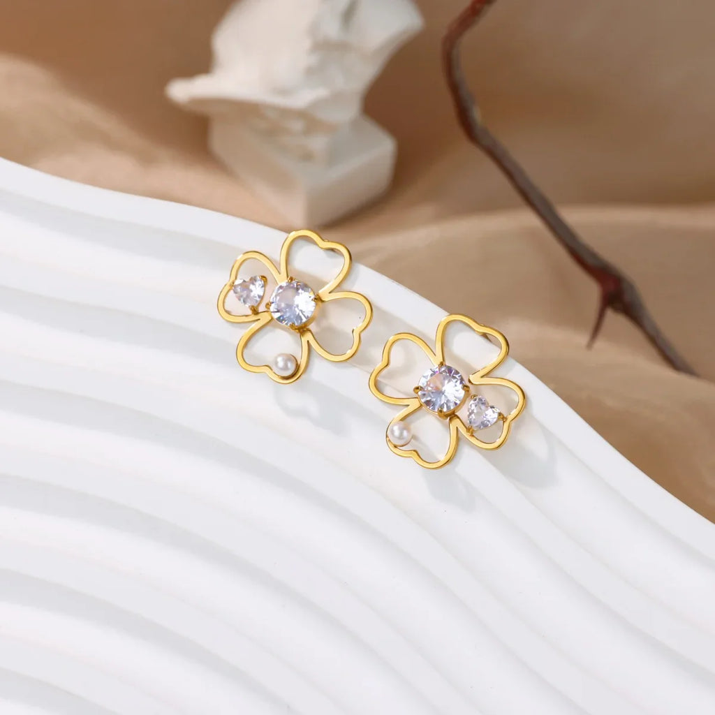 Náušnice s hrotem Čtyřlístek na štěstí