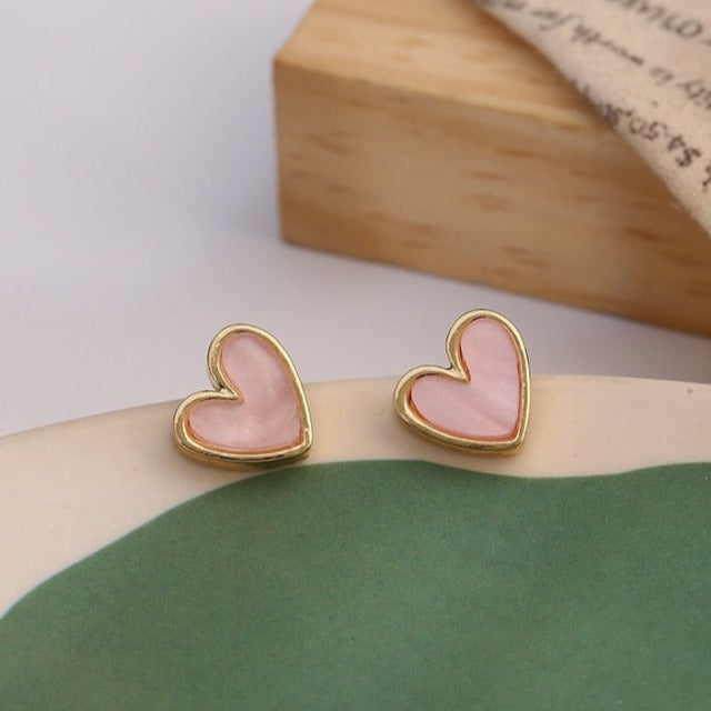 Kolczyki w kształcie serca różowe