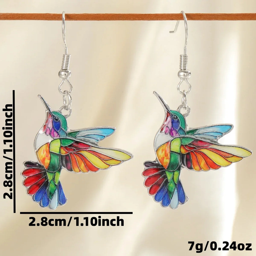 Kolczyki kolibry tęczowe 