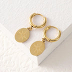 Kolczyki wiszące kompas róża wiatrów