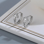 Kolczyki koła z krzyżem Jezusa z cyrkoniami