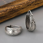 Etniczne, vintage kolczyki koła 